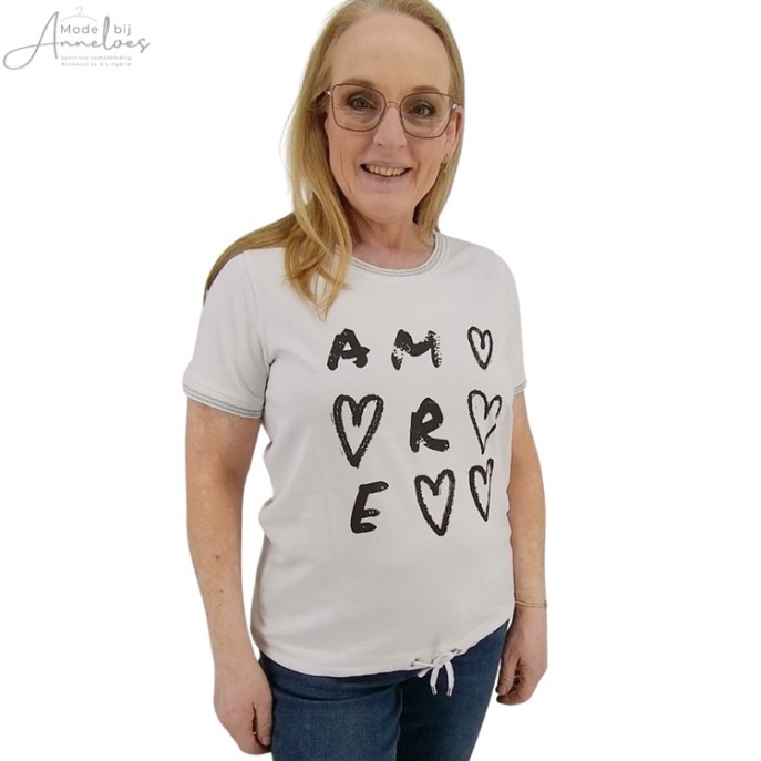 Z Lea H Shirt opdruk Amore Wit Zwart